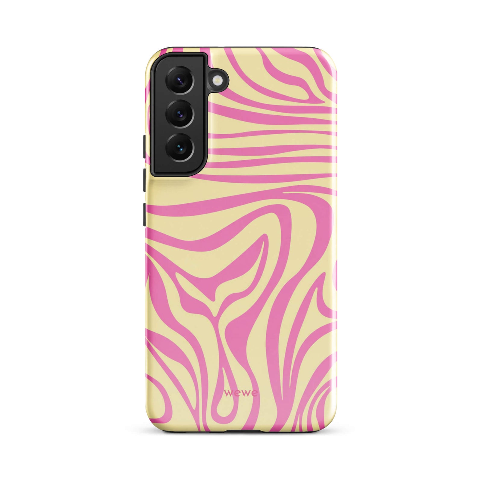 Pink Lemon Zebra Wave iPhone Case