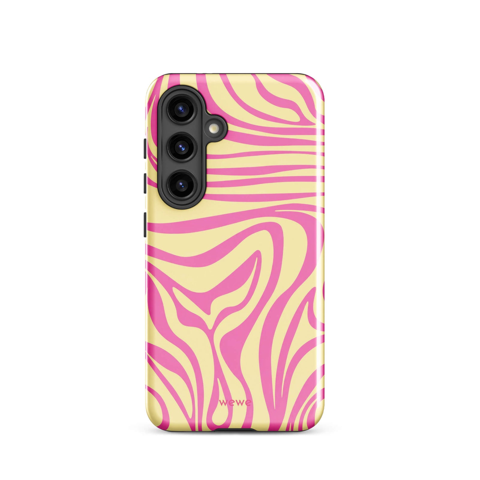 Pink Lemon Zebra Wave iPhone Case