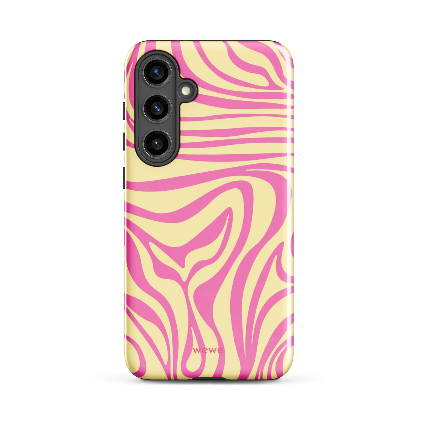 Pink Lemon Zebra Wave iPhone Case