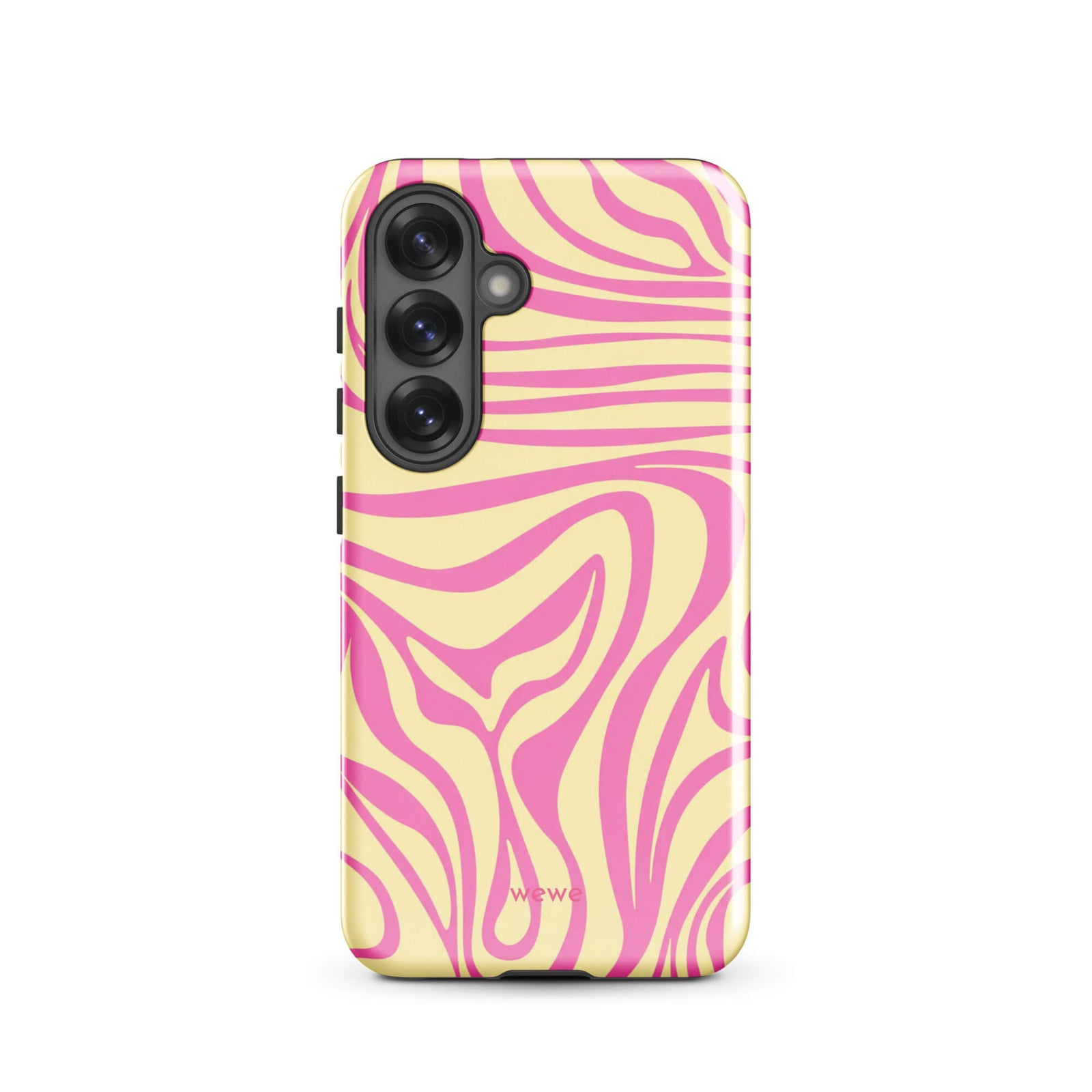Pink Lemon Zebra Wave iPhone Case