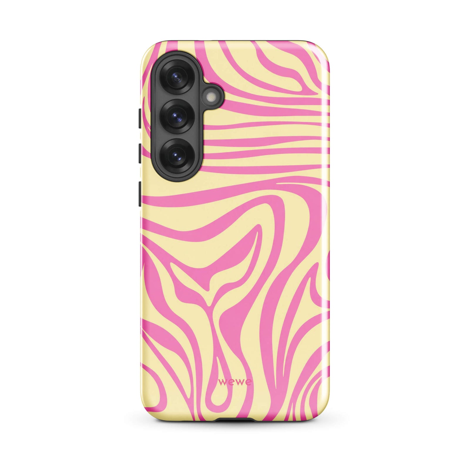Pink Lemon Zebra Wave iPhone Case