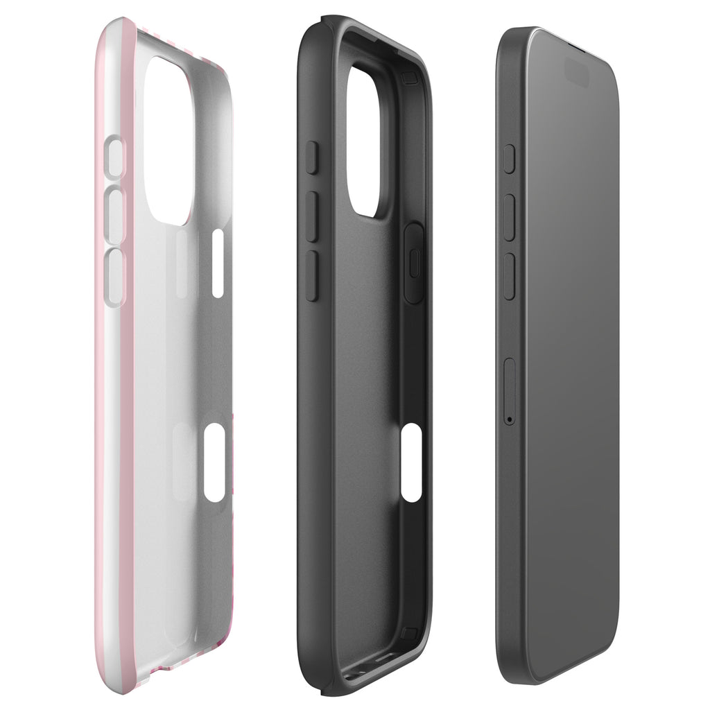 Custom pink lily stripe iPhone case aesthetic design
