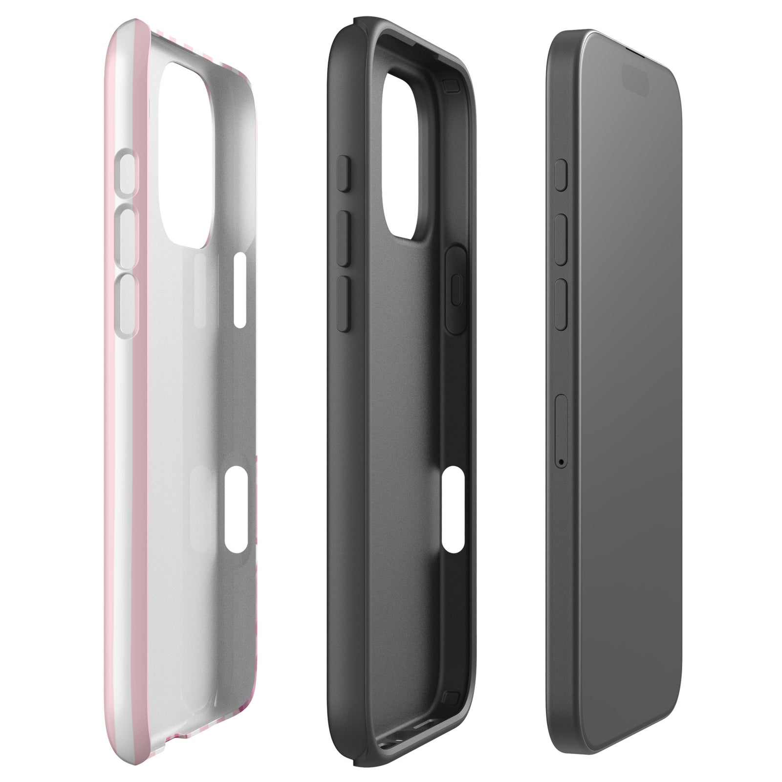 Custom pink lily stripe iPhone case aesthetic design