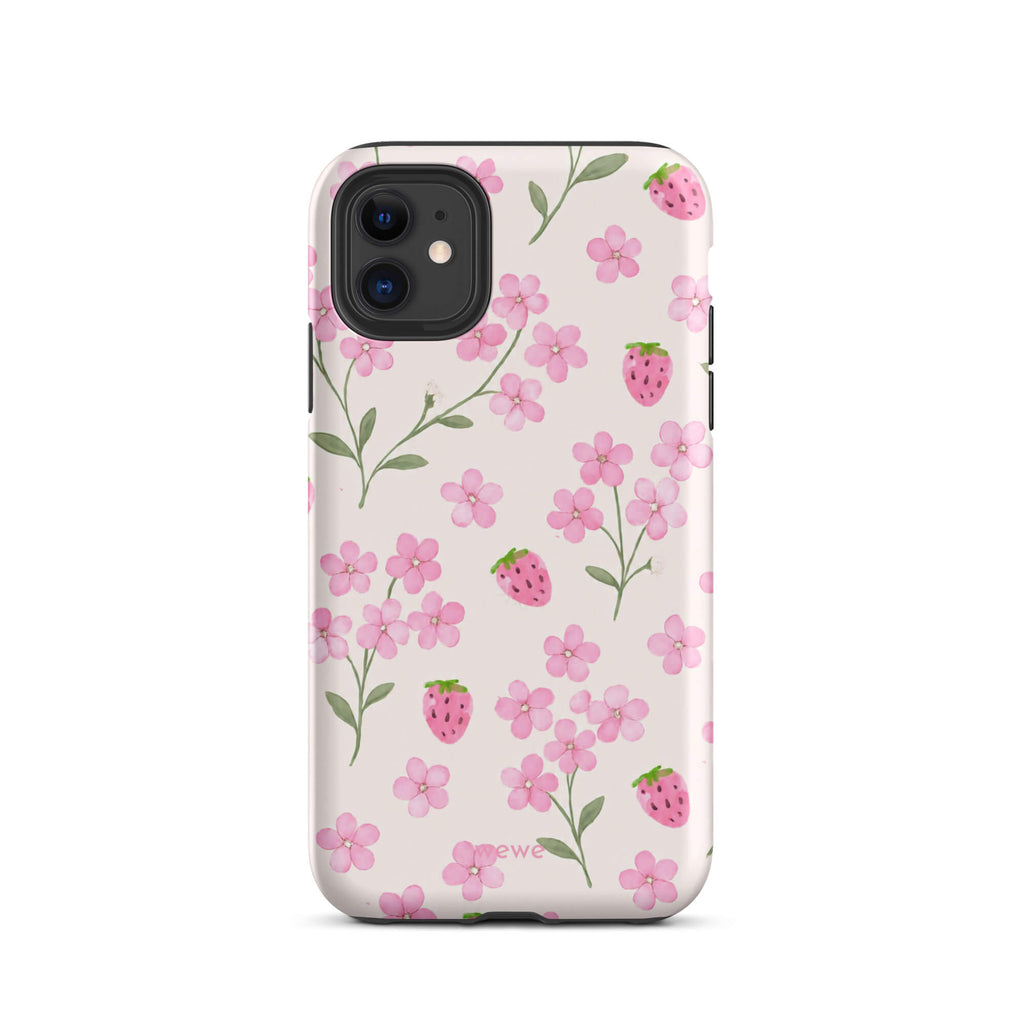 Strawberry Floral iPhone 17 Pro Case
