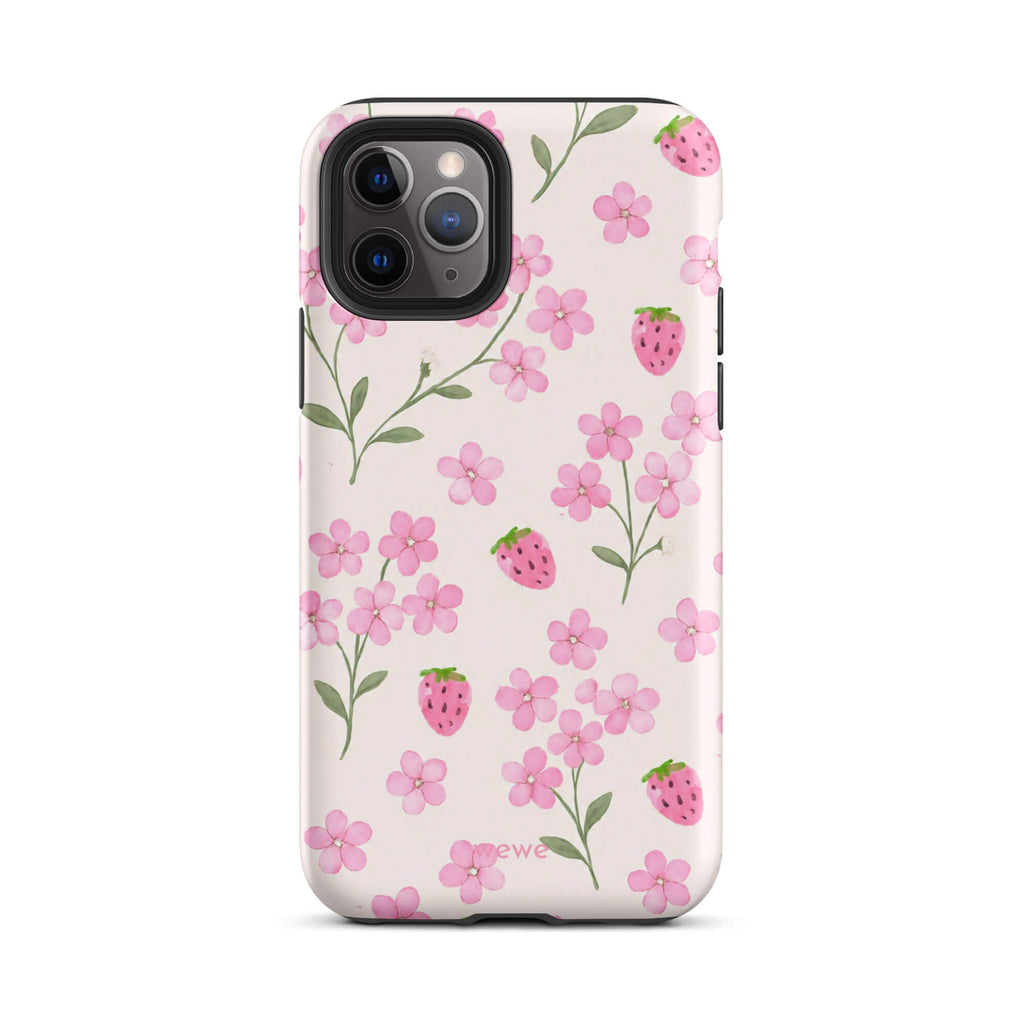 Strawberry Floral iPhone 17 Pro Case