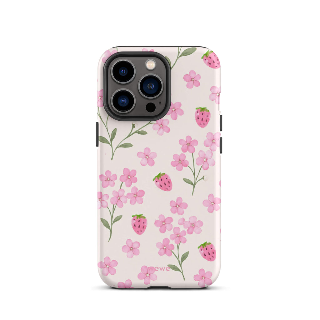 Strawberry Floral iPhone 17 Pro Case