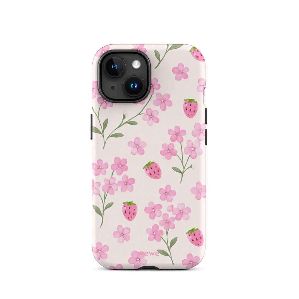 Strawberry Floral iPhone 17 Pro Case