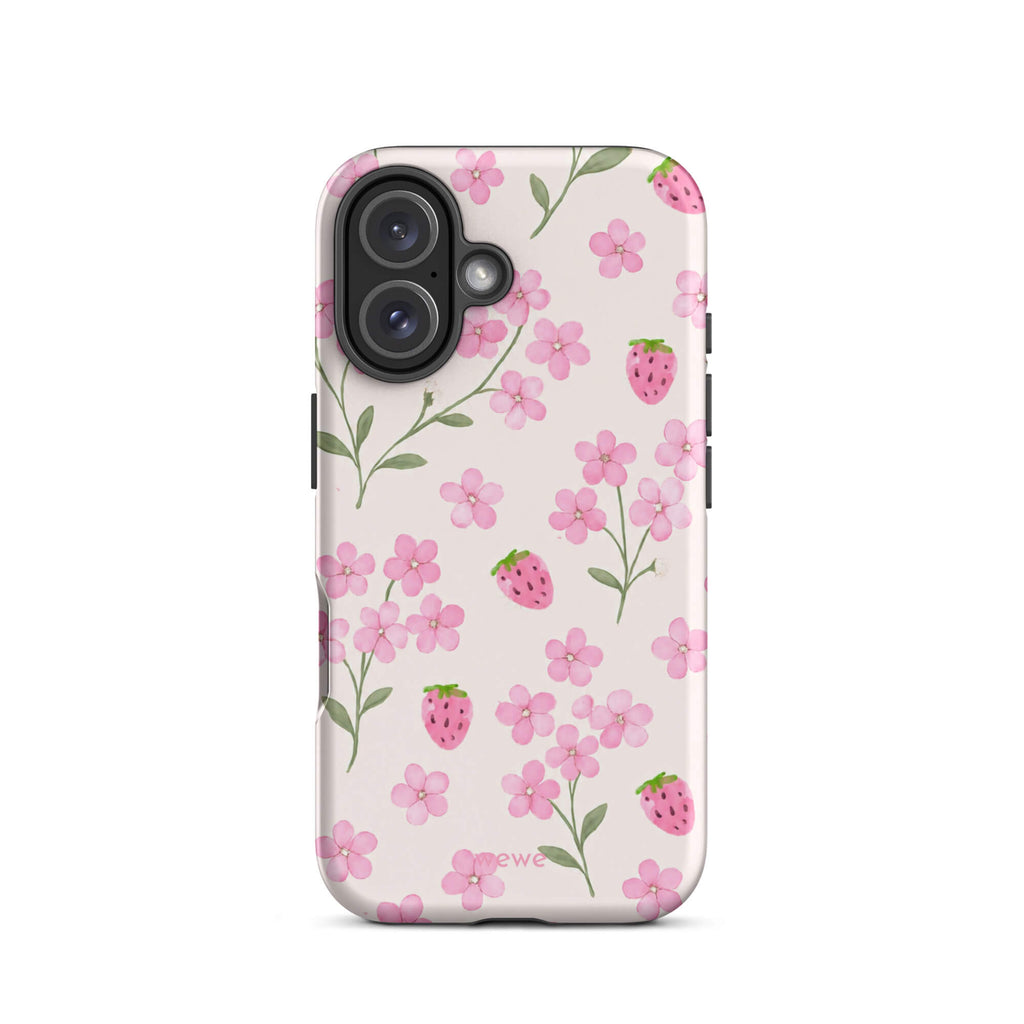 Strawberry Floral iPhone 17 Pro Case