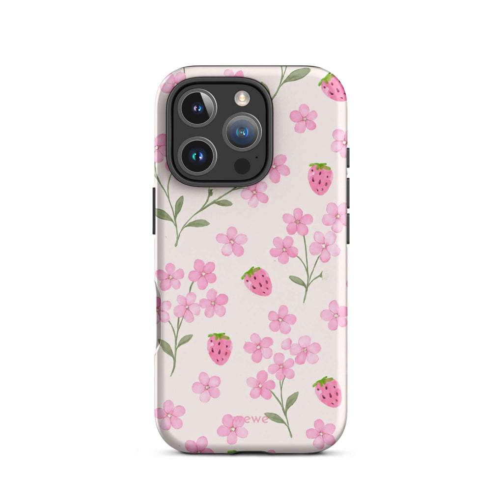 Strawberry Floral iPhone 17 Pro Case