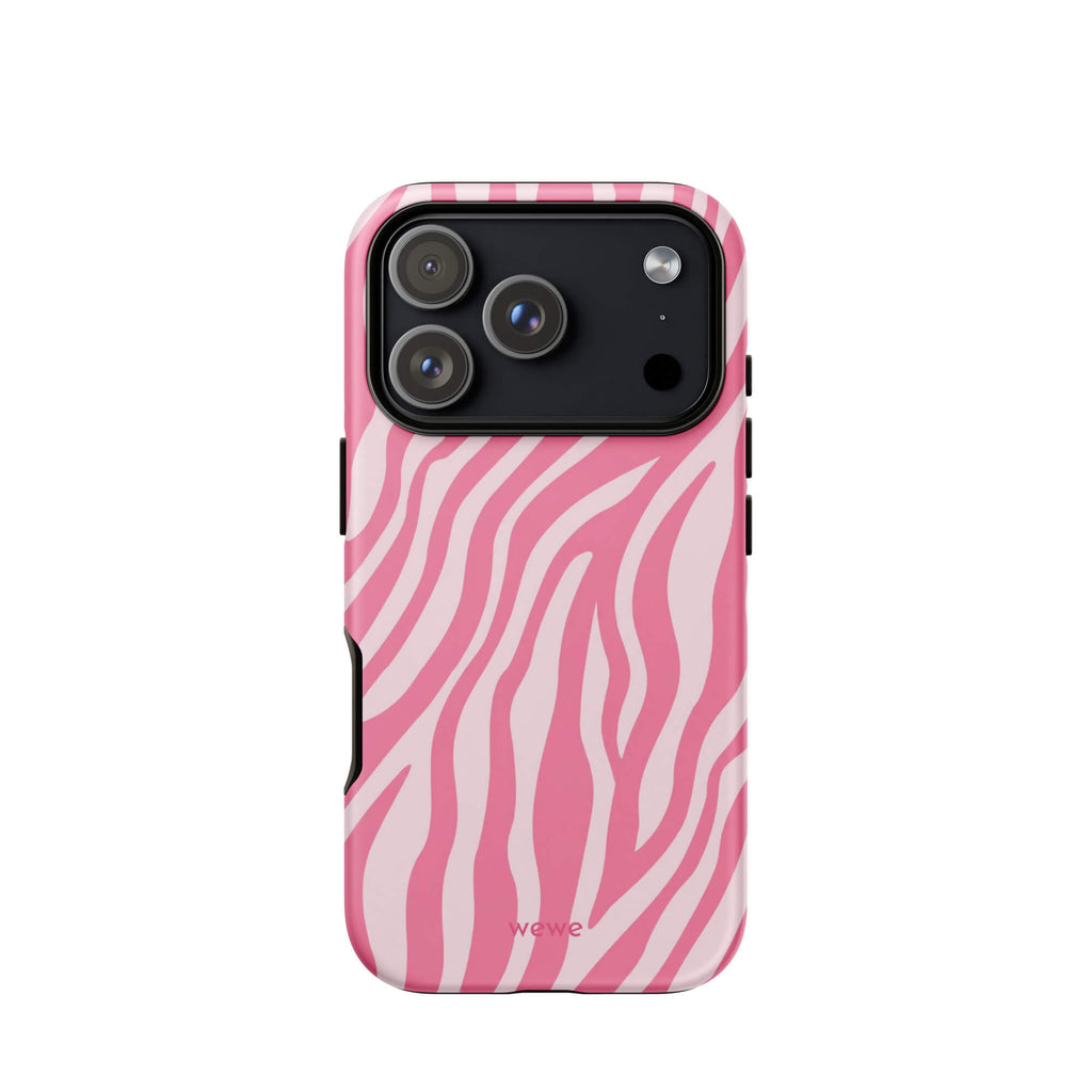 Bubblegum Pink Zebra iPhone 16 Pro Case