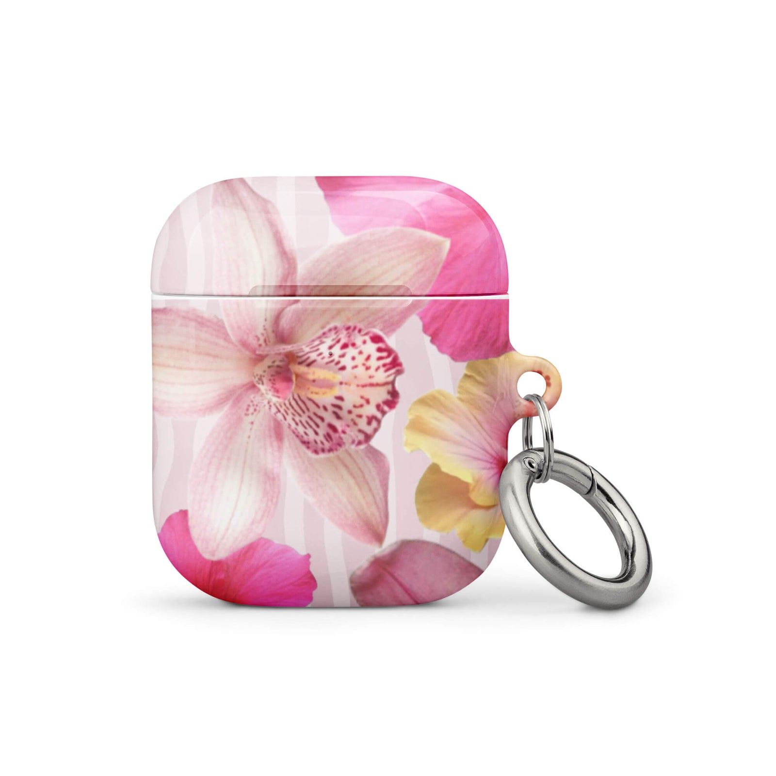 Custom tropical breeze airpods case gen1 floral pattern design.