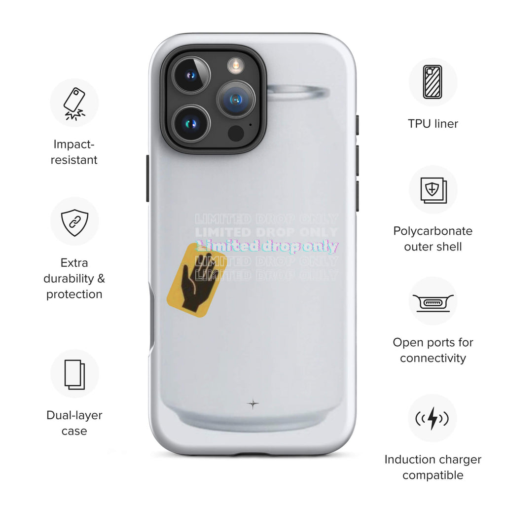 Balance Line white tough iphone 16 pro max case geometric minimal design shockproof protection