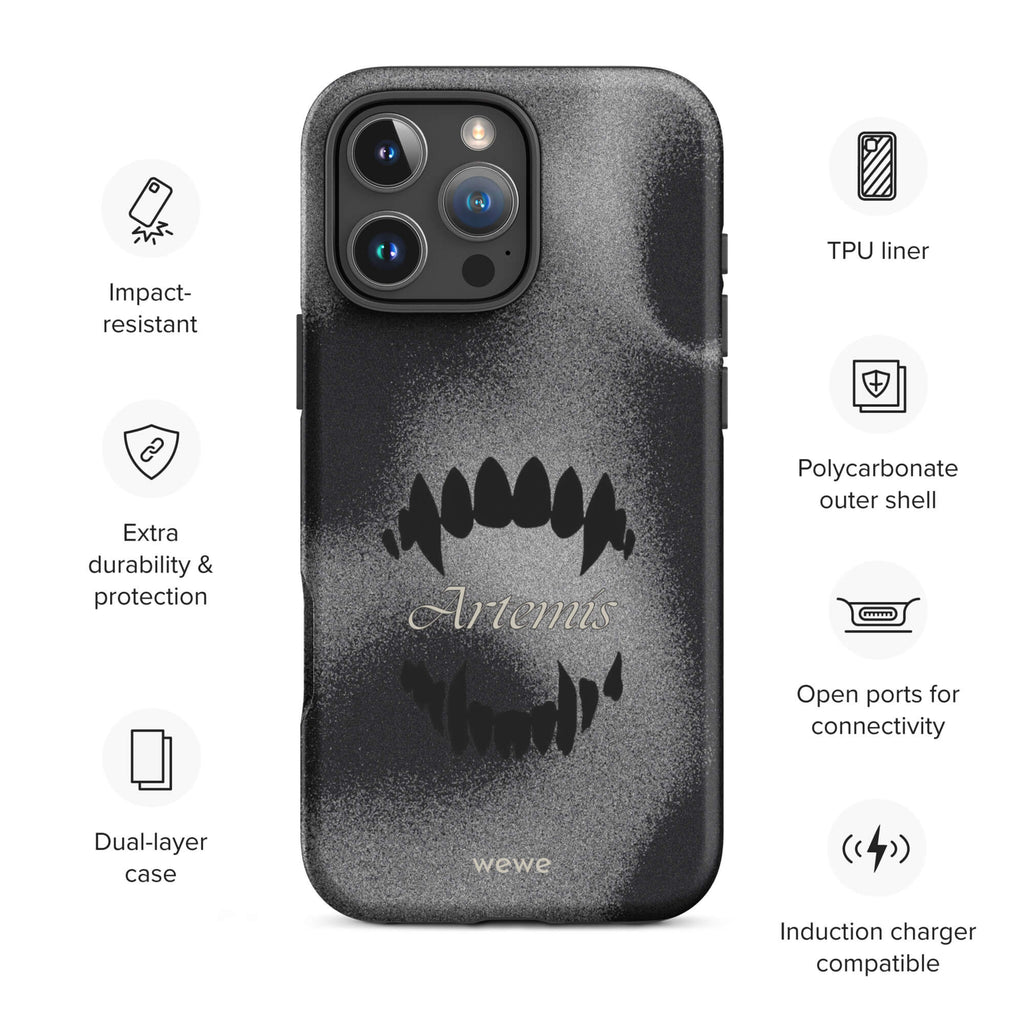 Custom void black iPhone case 16 pro max wireless charging compatible.