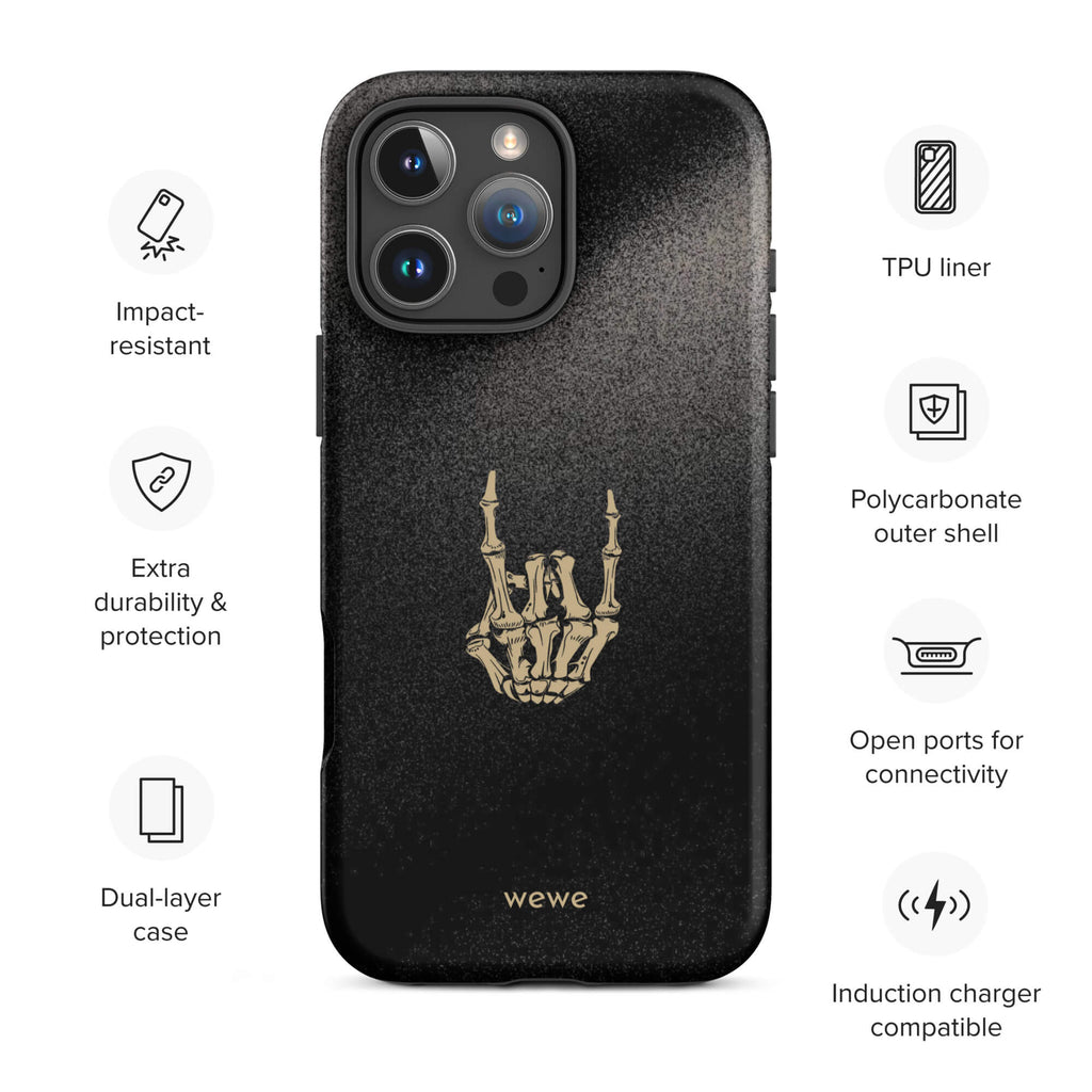 Custom dark harmony iPhone case 16 pro max wireless charging compatible.