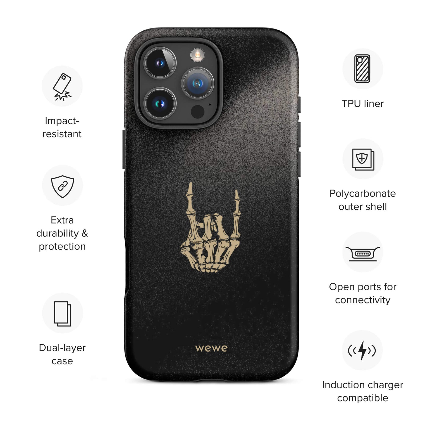 Custom dark harmony iPhone case 16 pro max wireless charging compatible.