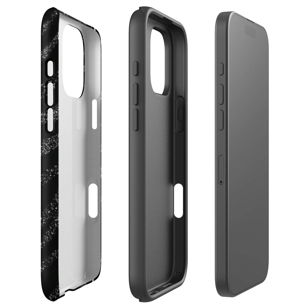 Custom midnight black 16 pro max dual-layer shockproof protection.