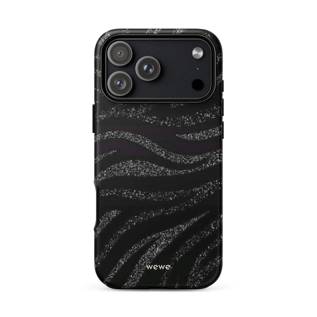 Custom midnight black iphone case 17 pro max black aesthetic design.