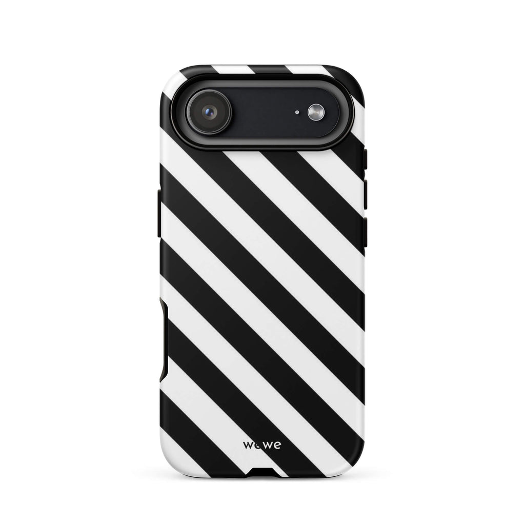 Custom street way iPhone case 17 air black and white stripe.