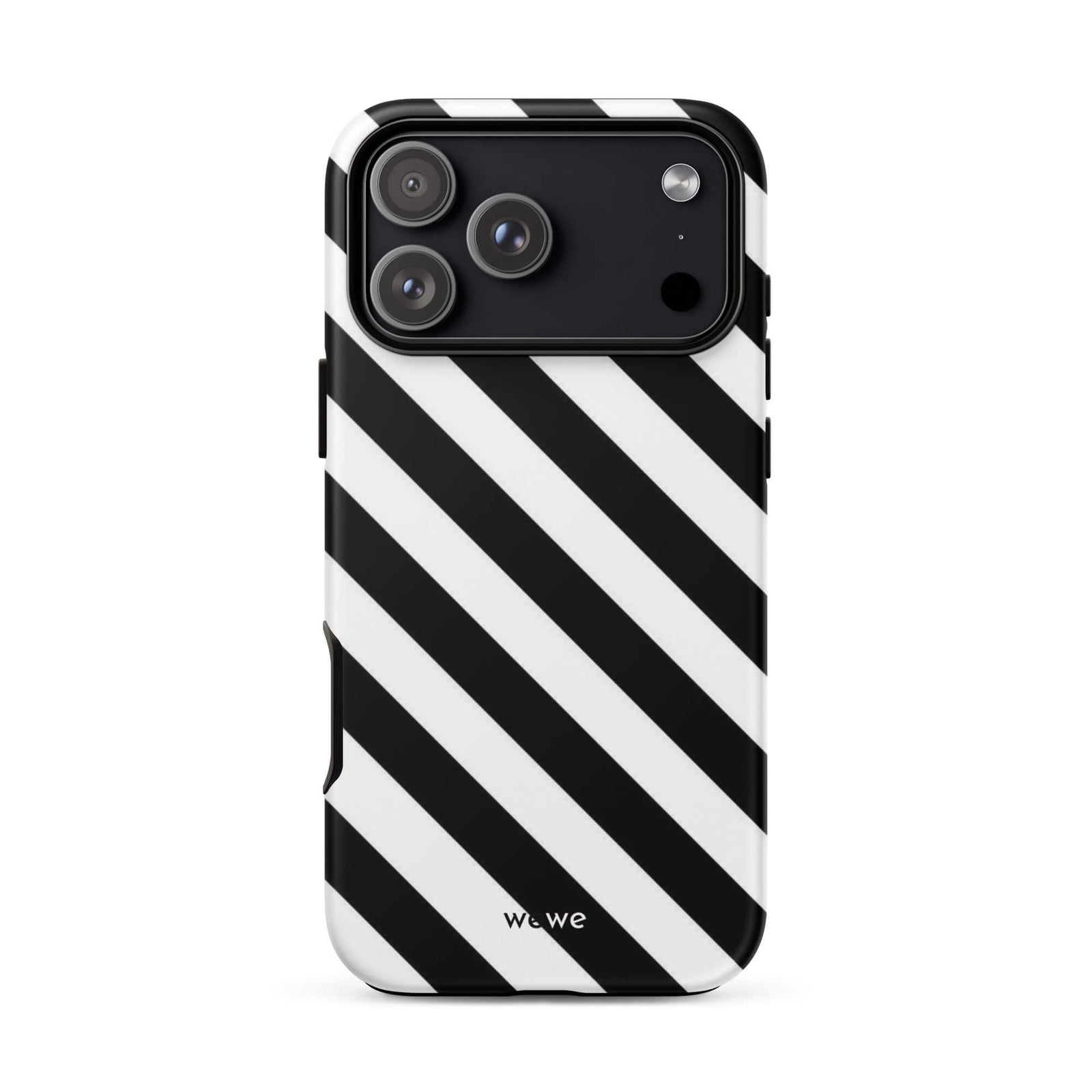 Custom street way iPhone case 17 pro  max black and white stripe.