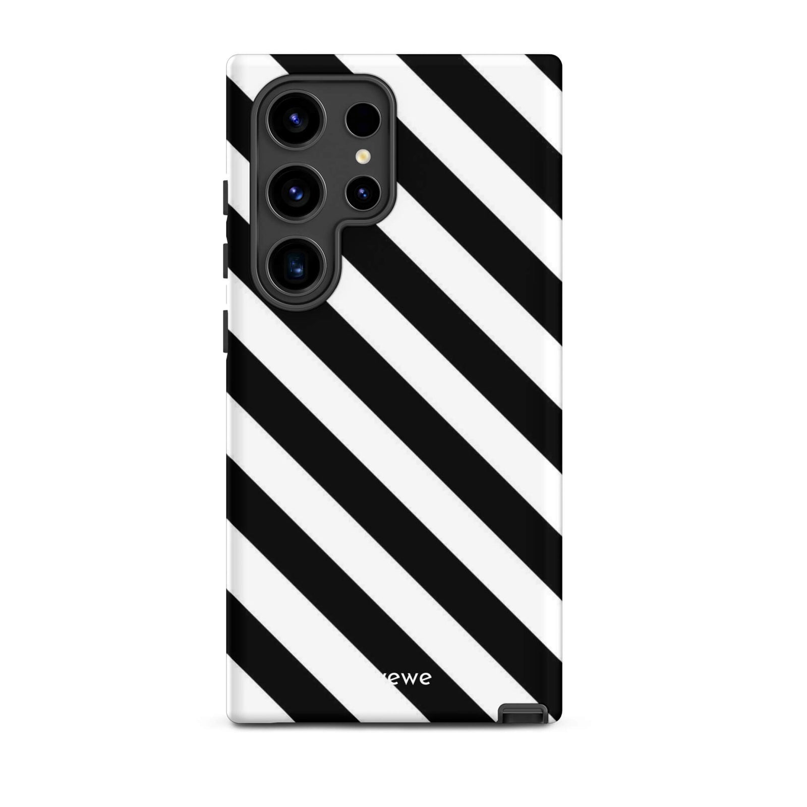 Custom samsunng galaxy s24 ultra  Phone case with a bold black and white diagonal striped pattern design.