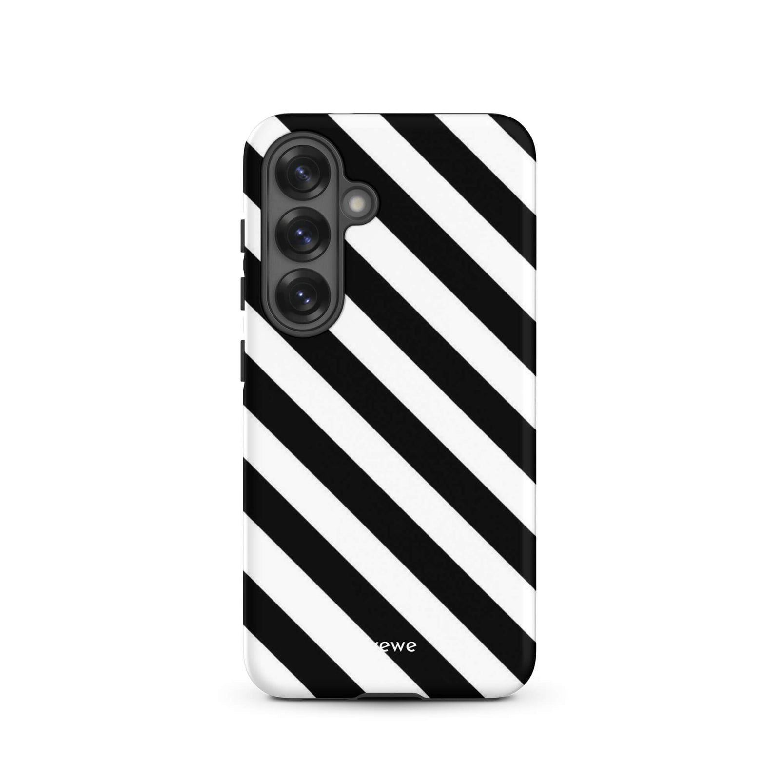 Custom samsunng galaxy s25 Phone case with a bold black and white diagonal striped pattern design.