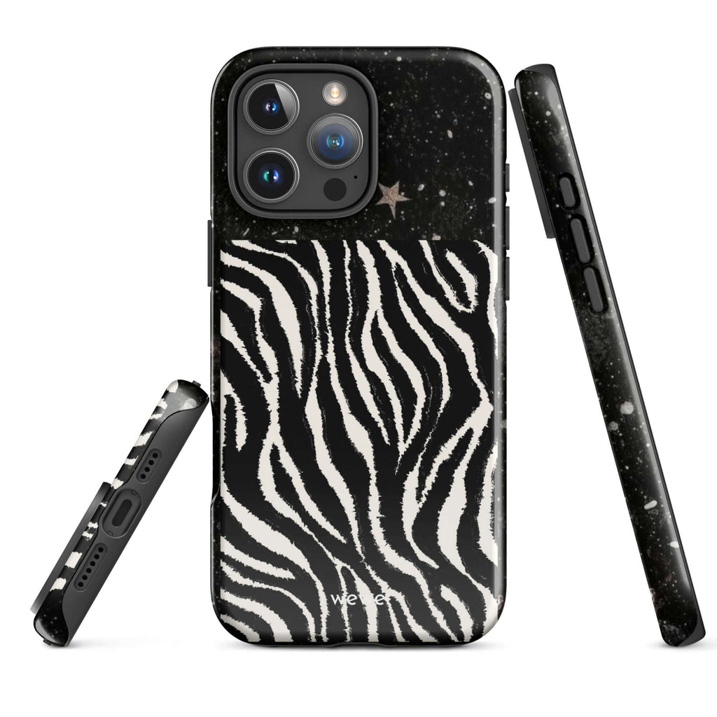 Custom zebra star iphone case 16 pro max playful fashion look.