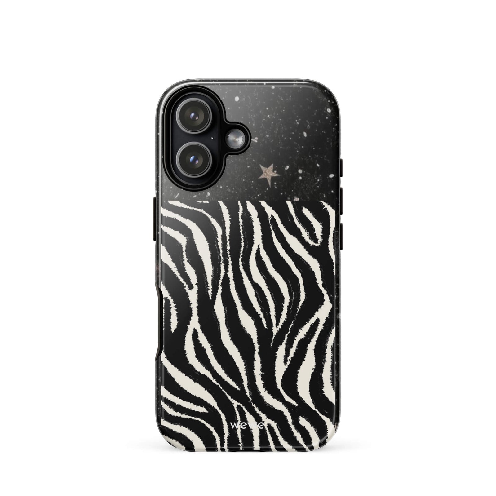 Custom zebra star iphone case 17  playful fashion look.