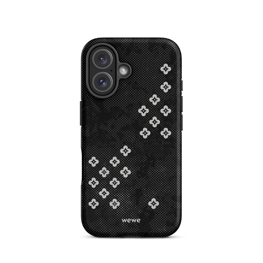 Custom black lace iPhone case 16 black lace with plum blossom.