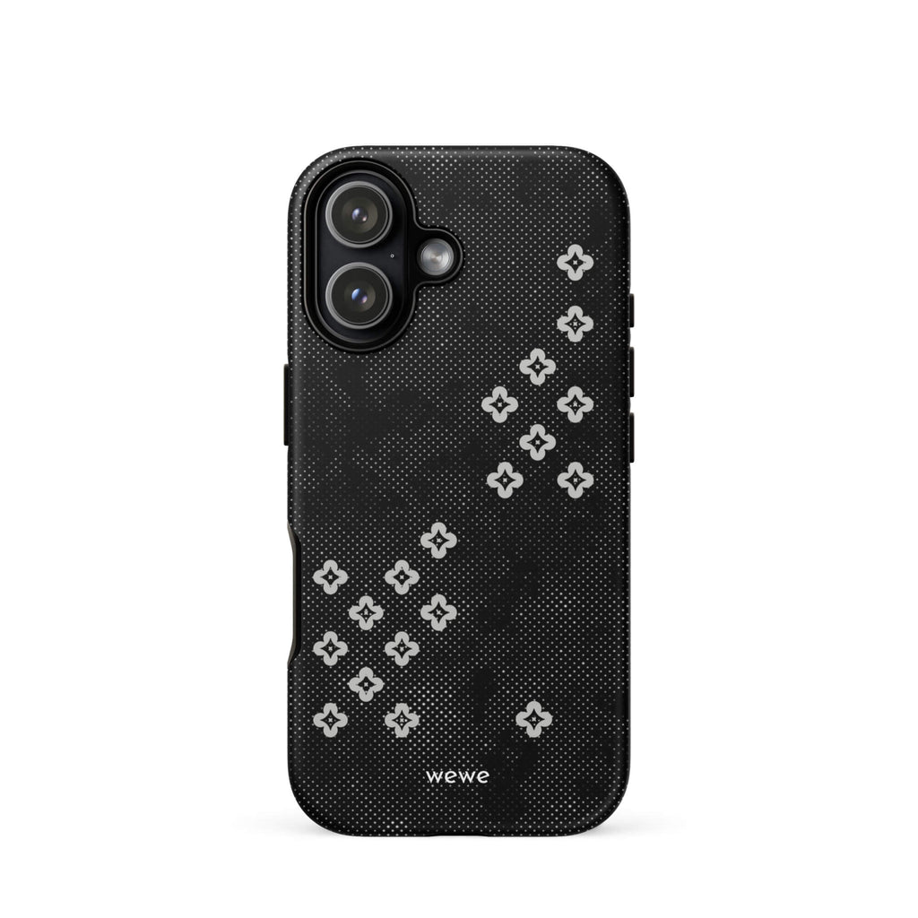 Custom black lace iPhone case 17 vintage romantic style.