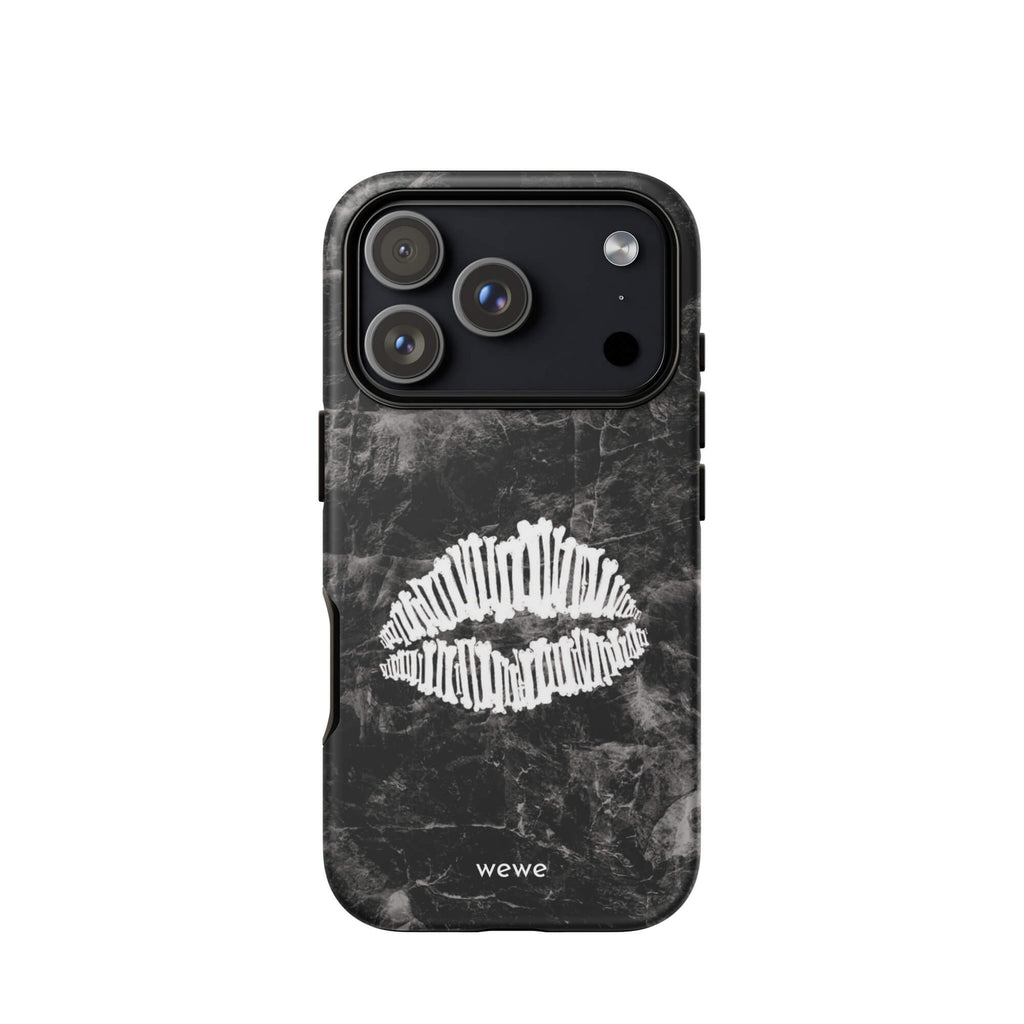 Custom white lips iPhone case 17 pro iconic fashion style.