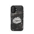Custom white lips iPhone case 17 iconic fashion style.