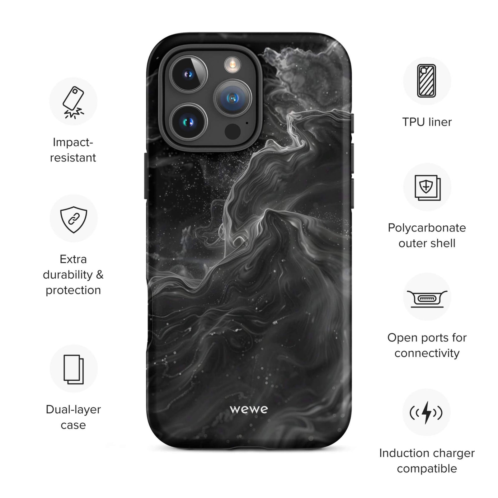 Custom ink black 16 pro max spiritual scratch-resistant.