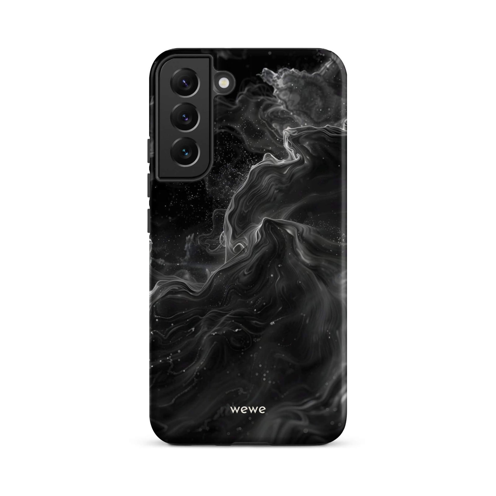 Custom samsung galaxy s22 ultra  Phone case with a dynamic, swirling black and white marble pattern.