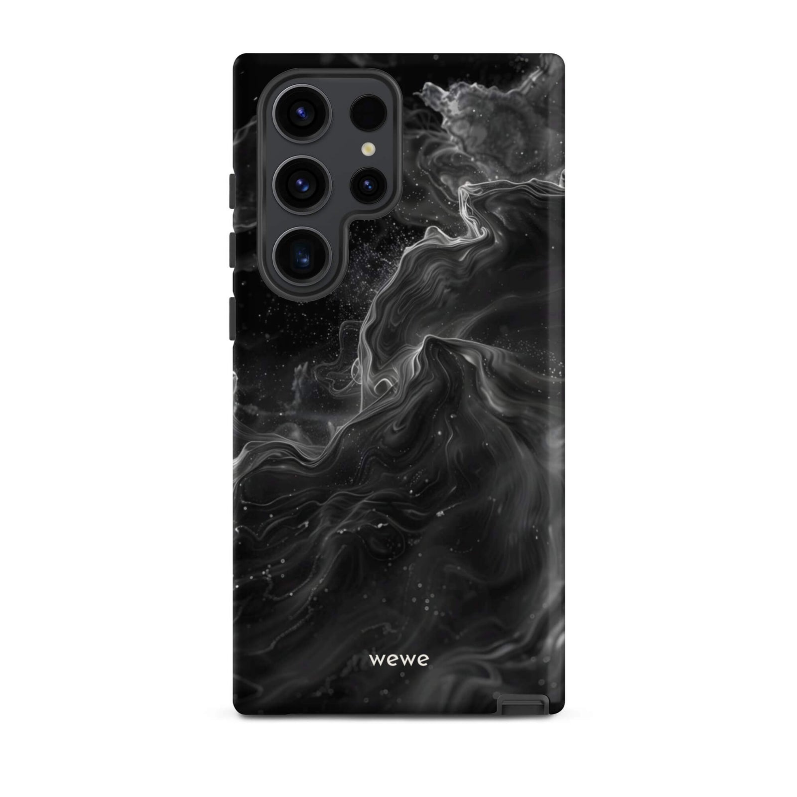 Custom samsung galaxy s23 ultra  Phone case with a dynamic, swirling black and white marble pattern.