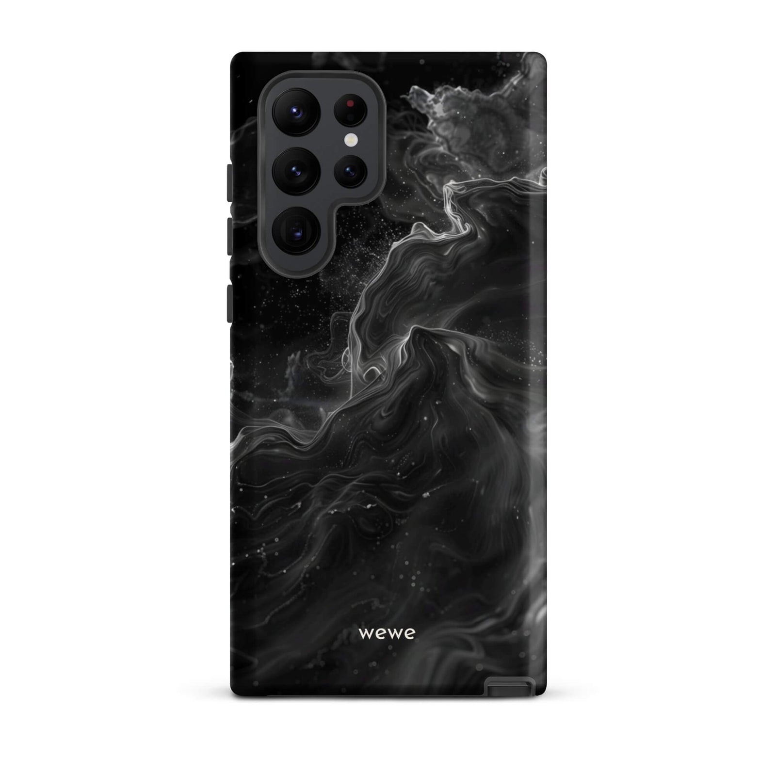 Custom samsung galaxy s24 ultra  Phone case with a dynamic, swirling black and white marble pattern.