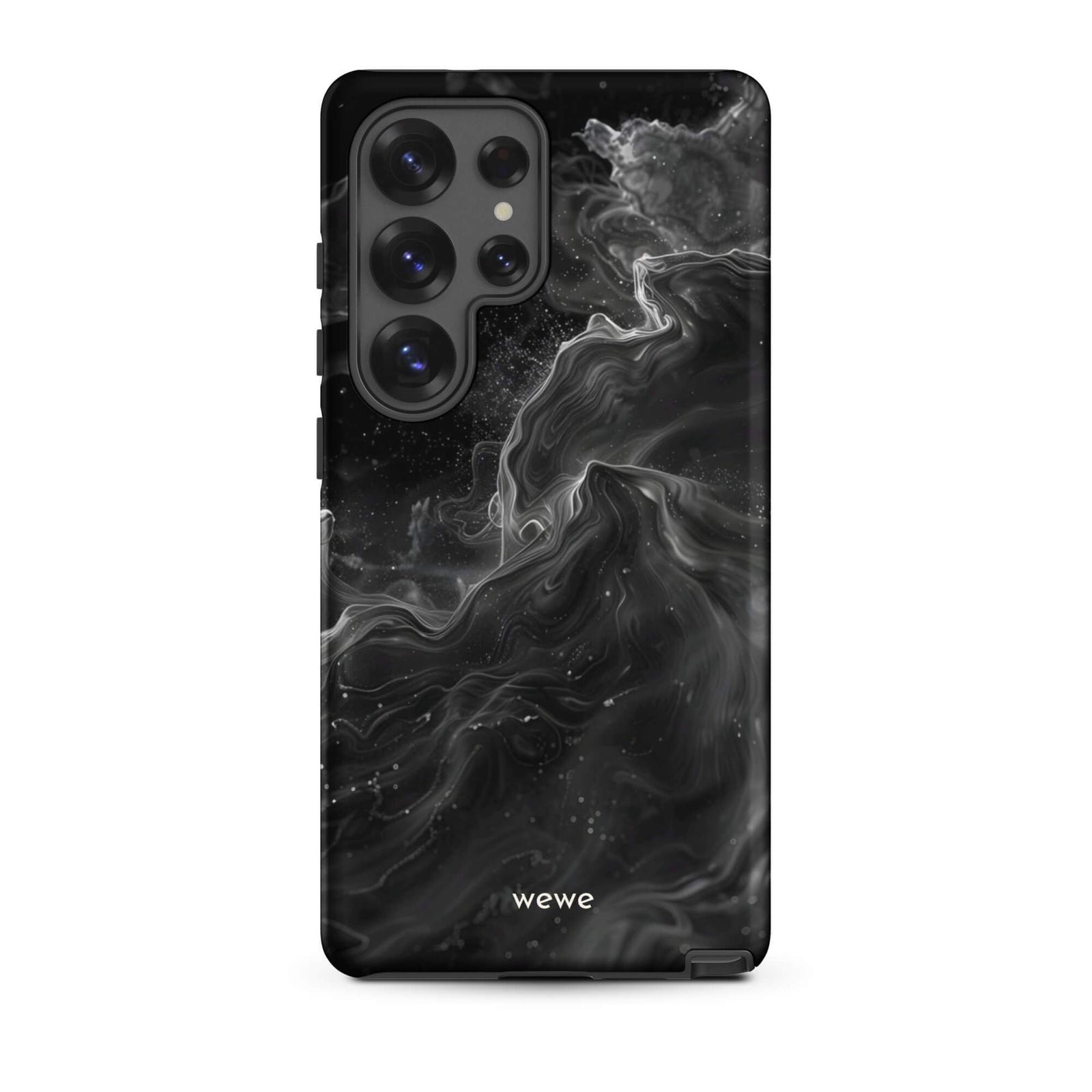 Custom samsung galaxy s25 ultra  Phone case with a dynamic, swirling black and white marble pattern.