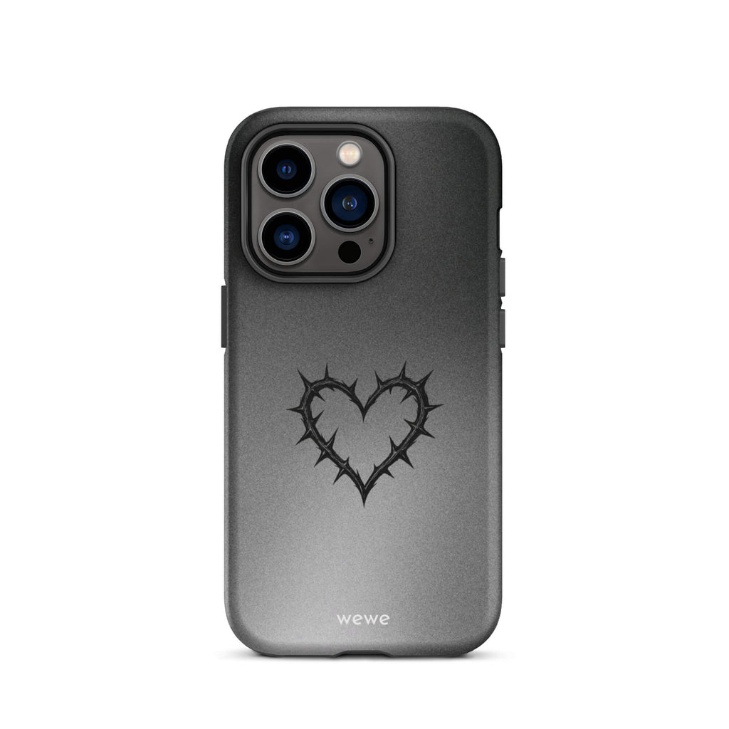 Custom always love iPhone case 14 pro black heart style.