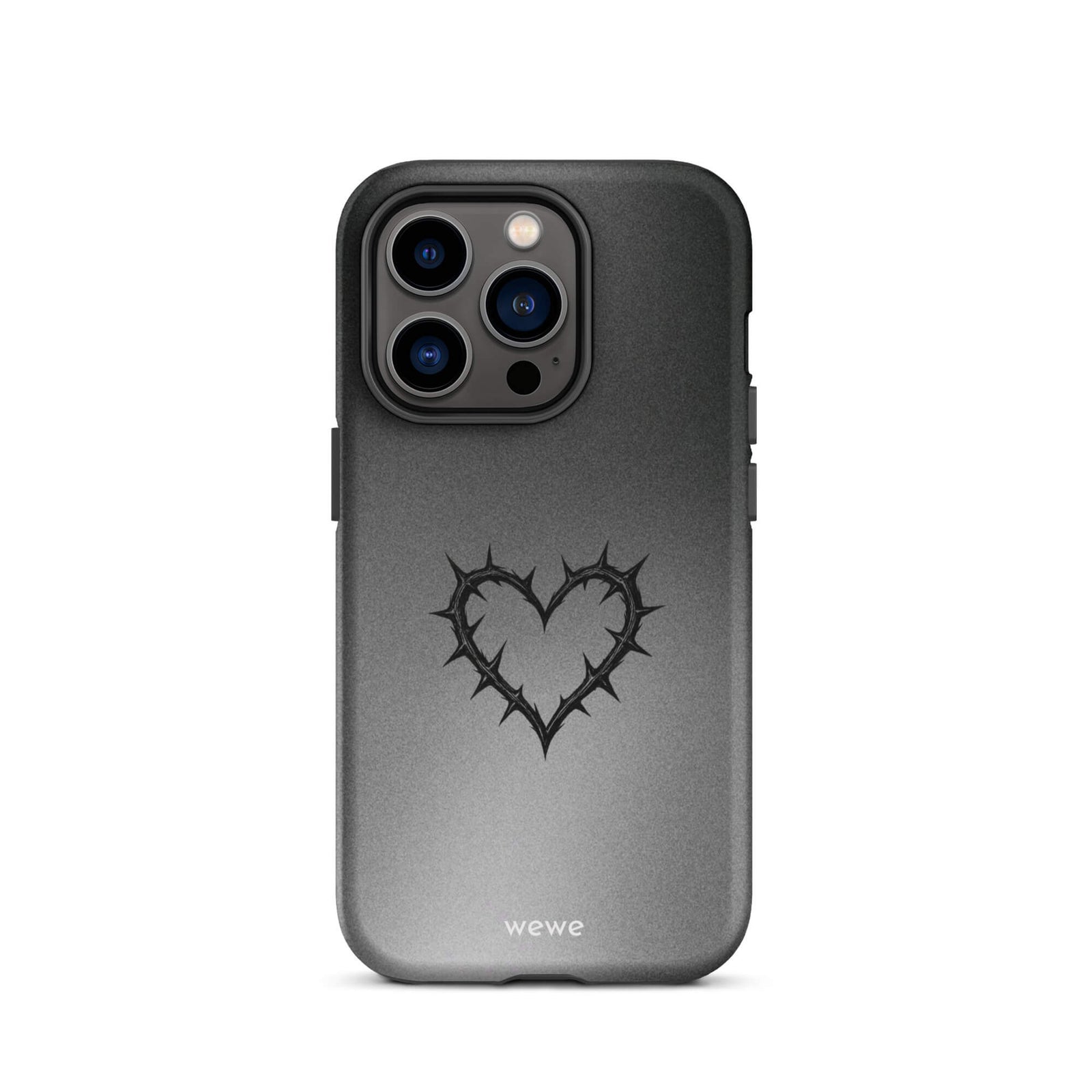 Custom always love iPhone case 14 pro black heart style.