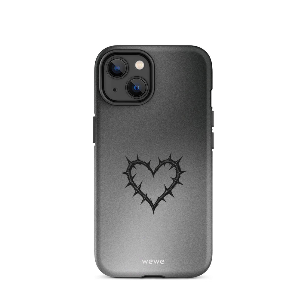 Custom always love iPhone case 14 black heart style.