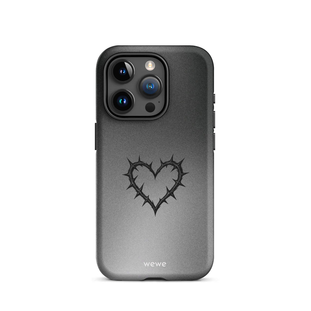 Custom always love iPhone case 15 pro black heart style.