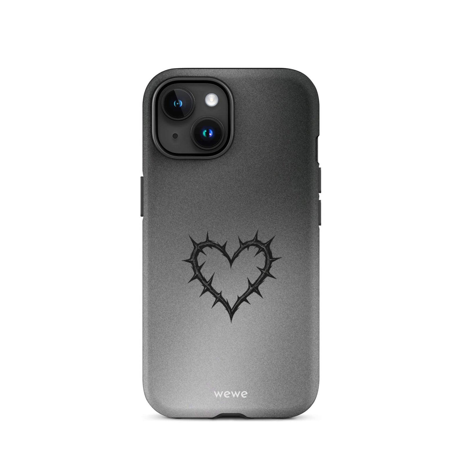 Custom always love iPhone case 15 black heart style.