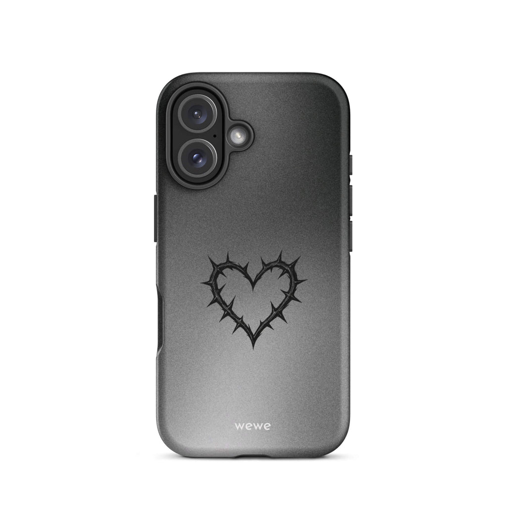 Custom always love iPhone case 16 black heart style.