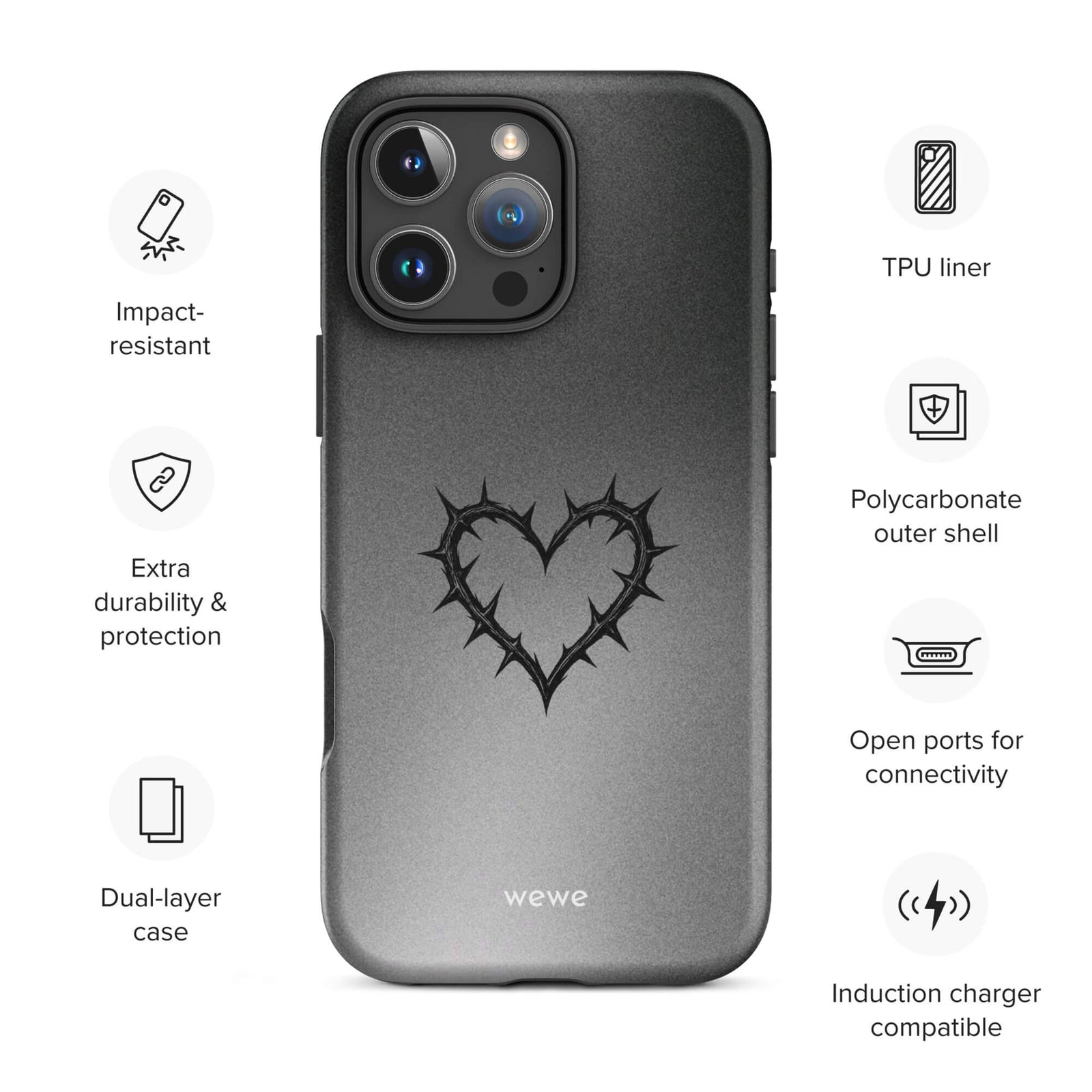 Custom always love iPhone case 16 pro max wireless charging compatible.