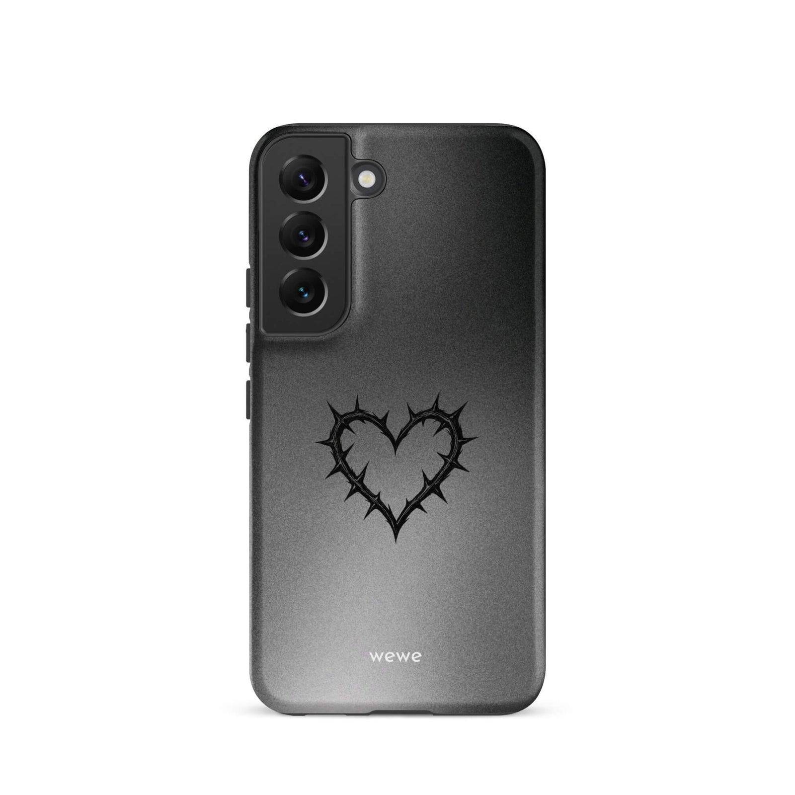 Custom always love samsung galaxy s22 black heart style.