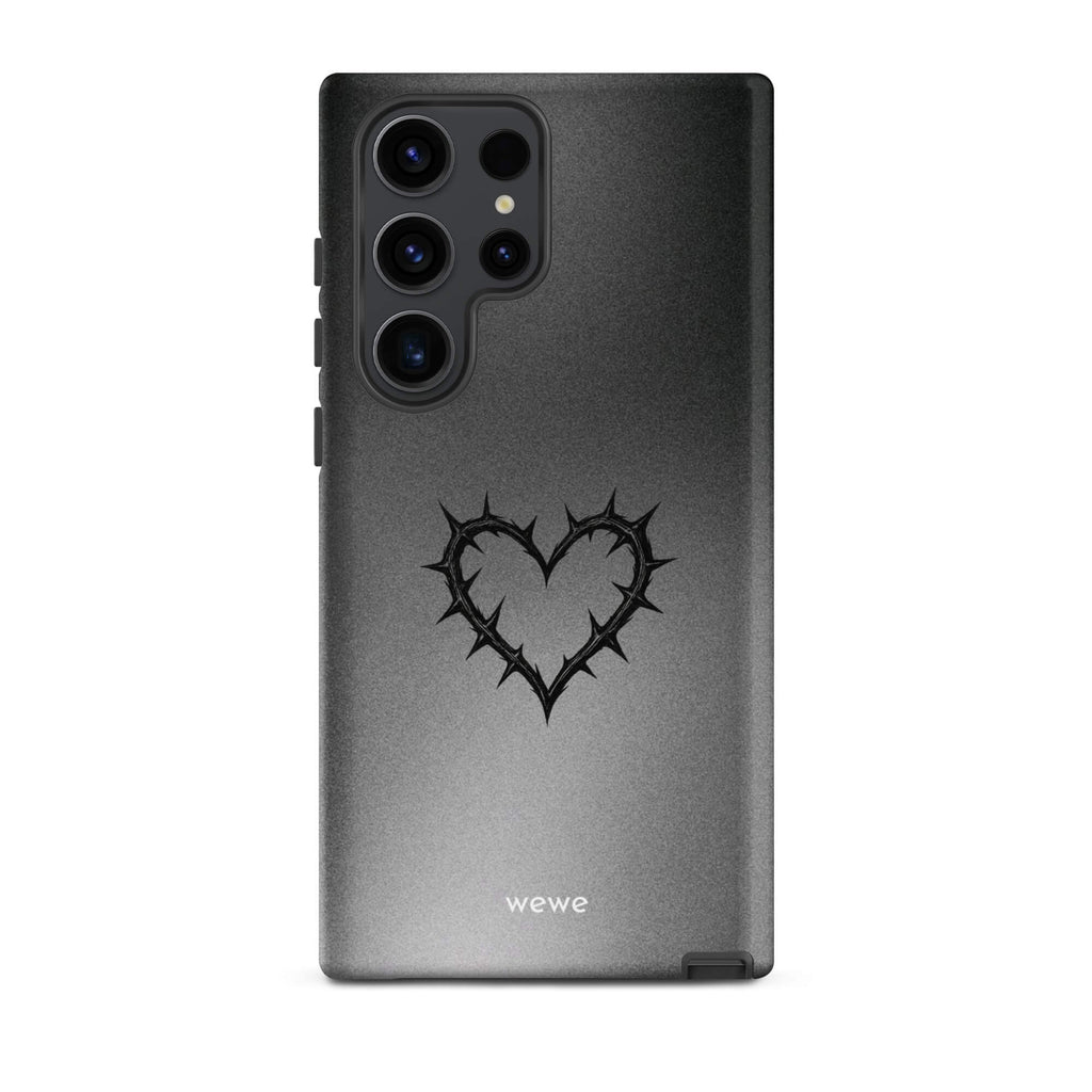 Custom always love samsung galaxy s23 ultra black heart style.