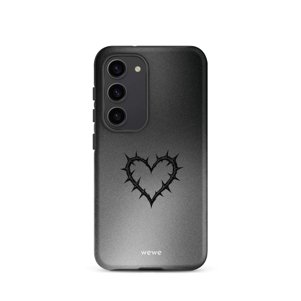 Custom always love samsung galaxy s23 black heart style.