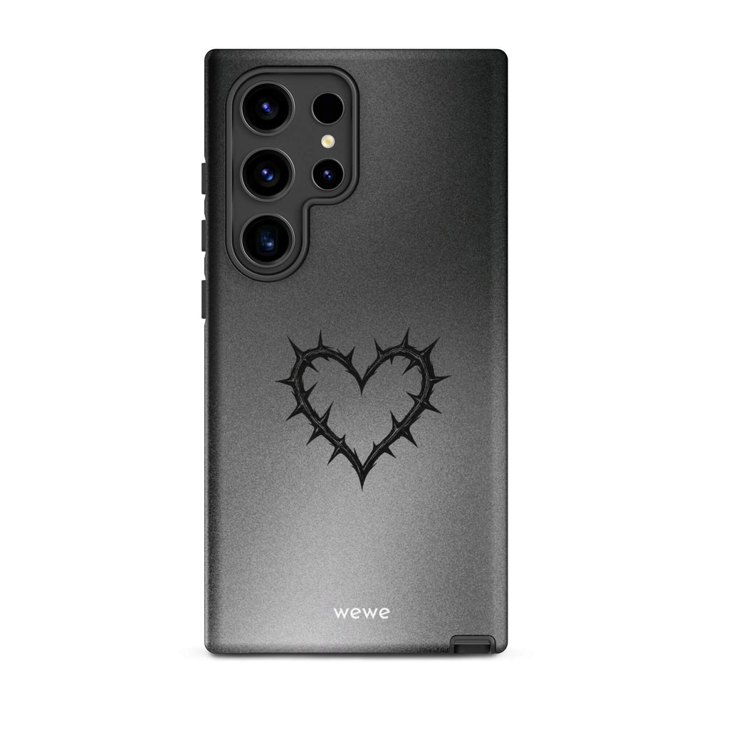 Custom always love samsung galaxy s24 ultra black heart style.