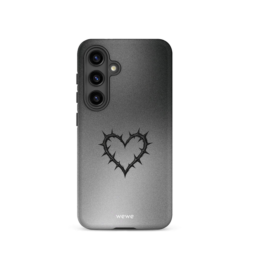 Custom always love samsung galaxy s24 black heart style.