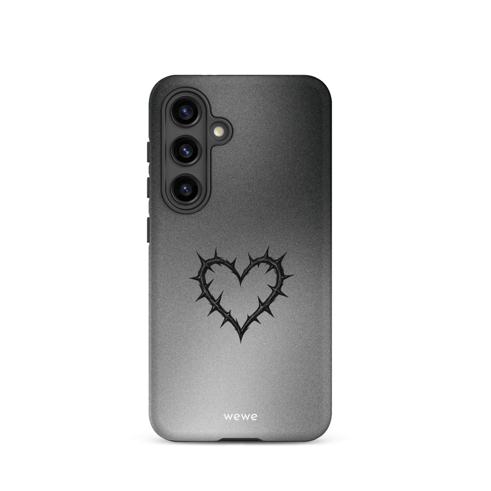 Custom always love samsung galaxy s24 black heart style.