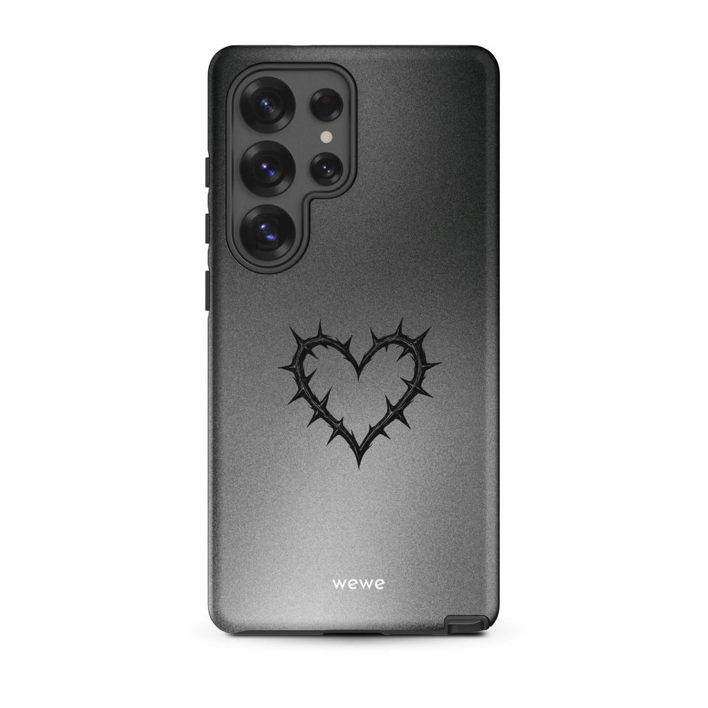 Custom always love samsung galaxy s25 ultra black heart style.